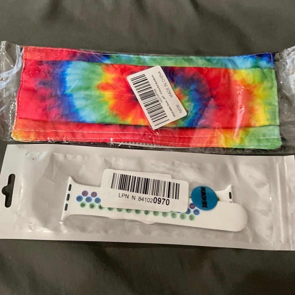 New Tie Dye face mask and Apple Watch band